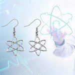 Unique Silver-Plated DNA Dangle Earrings for Scientists
