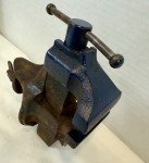 Antique Blue Jewelers Clamp-On Vise with Anvil