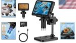 4.3-Inch Rechargeable Digital Microscope with LED Lights