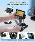 4.3-Inch Rechargeable Digital Microscope with LED Lights