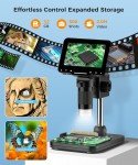 4.3-Inch Rechargeable Digital Microscope with LED Lights