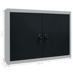 Wall-Mounted Metal Tool Cabinet with Adjustable Shelves