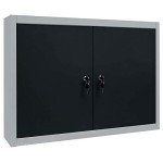 Wall-Mounted Metal Tool Cabinet with Adjustable Shelves