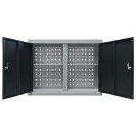 Wall-Mounted Metal Tool Cabinet with Adjustable Shelves