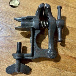 Antique Jewelers Watchmaker Bench Vise with Anvil