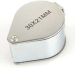 30X Mini Microscope Jewelers Loupe - Silver Magnifier