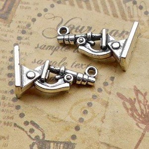 100pcs Antique Silver Microscope Charms for Jewelry