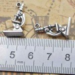 100pcs Antique Silver Microscope Charms for Jewelry