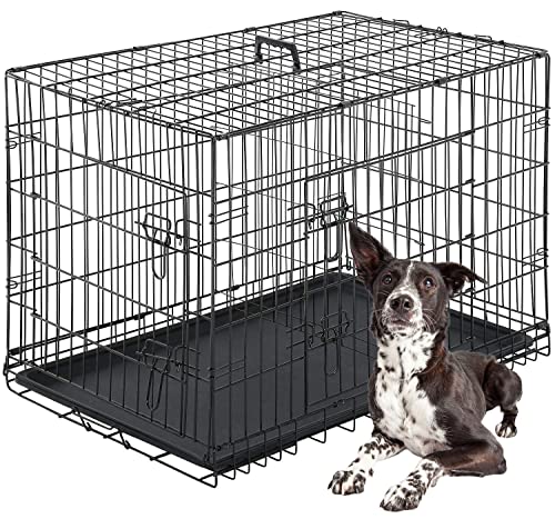 42 Inch Black Dog Crate for Large Dogs