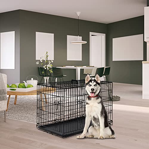 42 Inch Black Dog Crate for Large Dogs