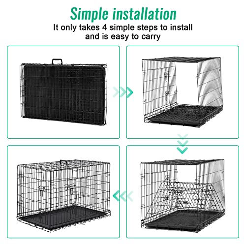 42 Inch Black Dog Crate for Large Dogs