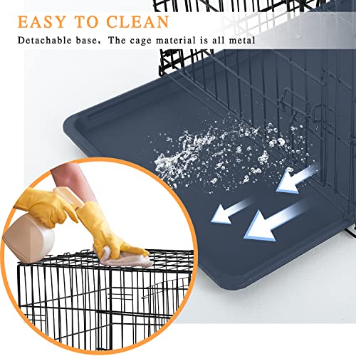 48" Double Door Metal Dog Crate with Divider Panel