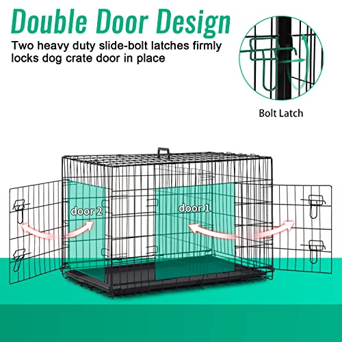 42 Inch Black Dog Crate for Large Dogs