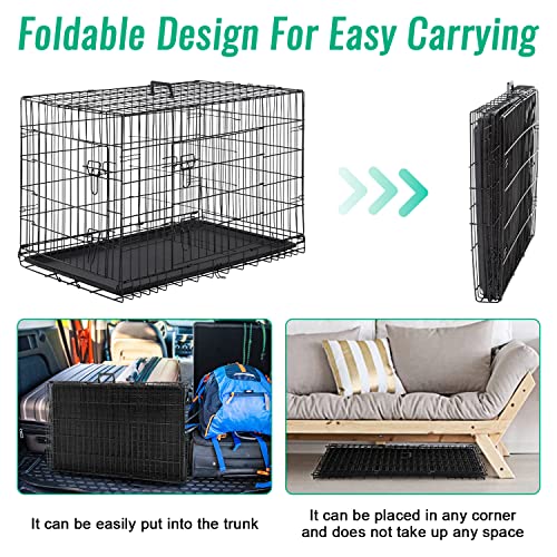 42 Inch Black Dog Crate for Large Dogs
