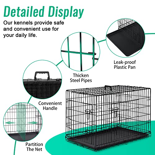 42 Inch Black Dog Crate for Large Dogs