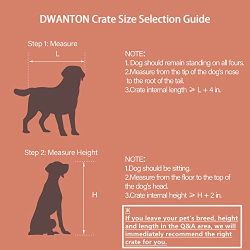DWANTON Rustic Brown Dog Crate Furniture with Cushion