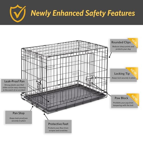 New Enhanced Double Door Dog Crate, 30-Inch