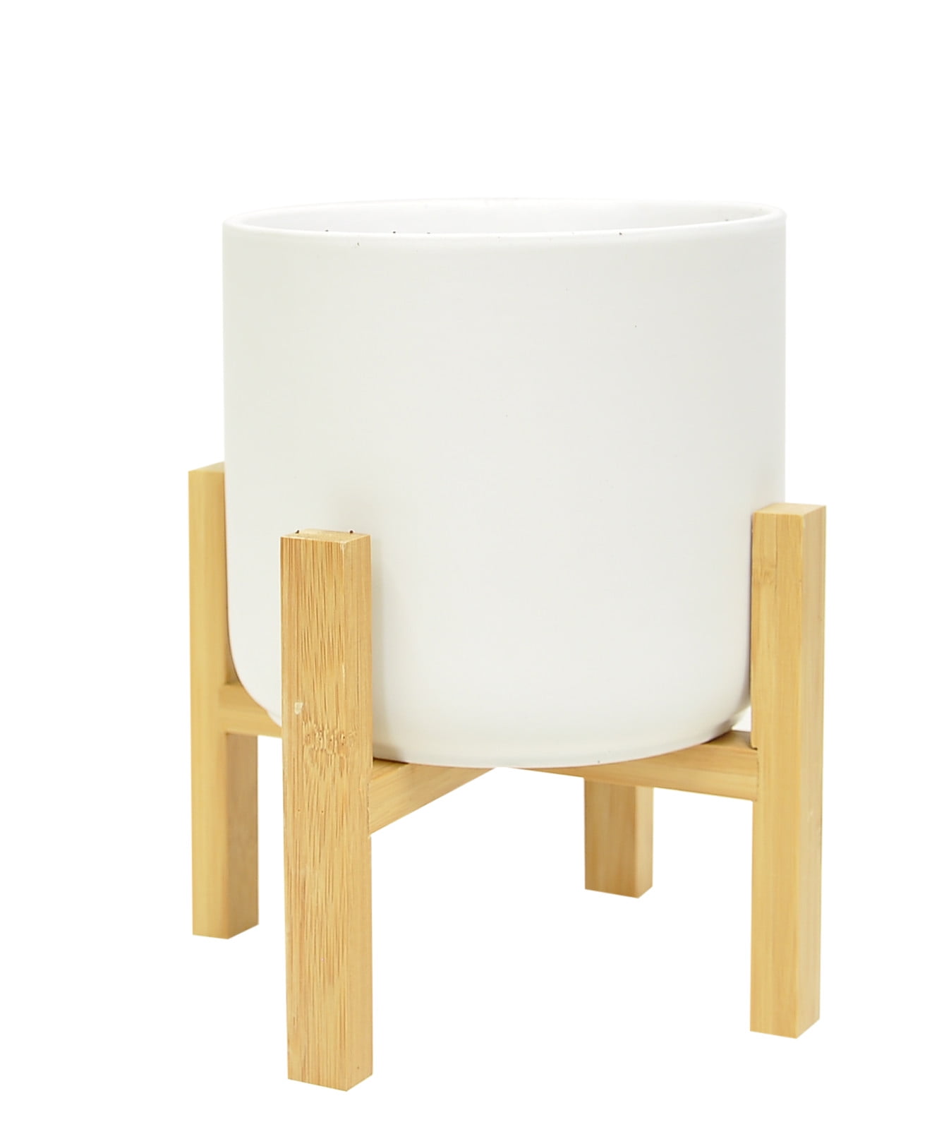 Green Philodendron 'Birkin' in Mid-Century Planter