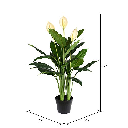 Realistic Faux Peace Lily Plant for Home/Office Decor.