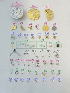 Landeron Monopusher Chronograph Watch Parts Set