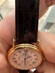 1990 Movado Chronograph Monopusher Gilt Watch 33mm