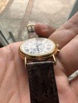 1990 Movado Chronograph Monopusher Gilt Watch 33mm