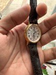 1990 Movado Chronograph Monopusher Gilt Watch 33mm