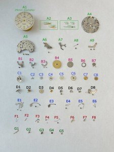 Lemania Cal 1275 Monopusher Watch Movement Parts