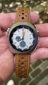 1970s Richard Lemania Chronograph Monopusher Watch