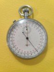 Lemania Stainless Steel Monopusher Pocket Watch