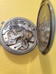Lemania Stainless Steel Monopusher Pocket Watch