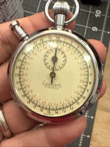 Vintage Hanhart Military Monopusher Pocket Stopwatch
