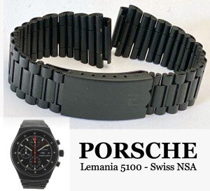 Porsche Lemania 5100 Black Chronograph Monopusher Watch