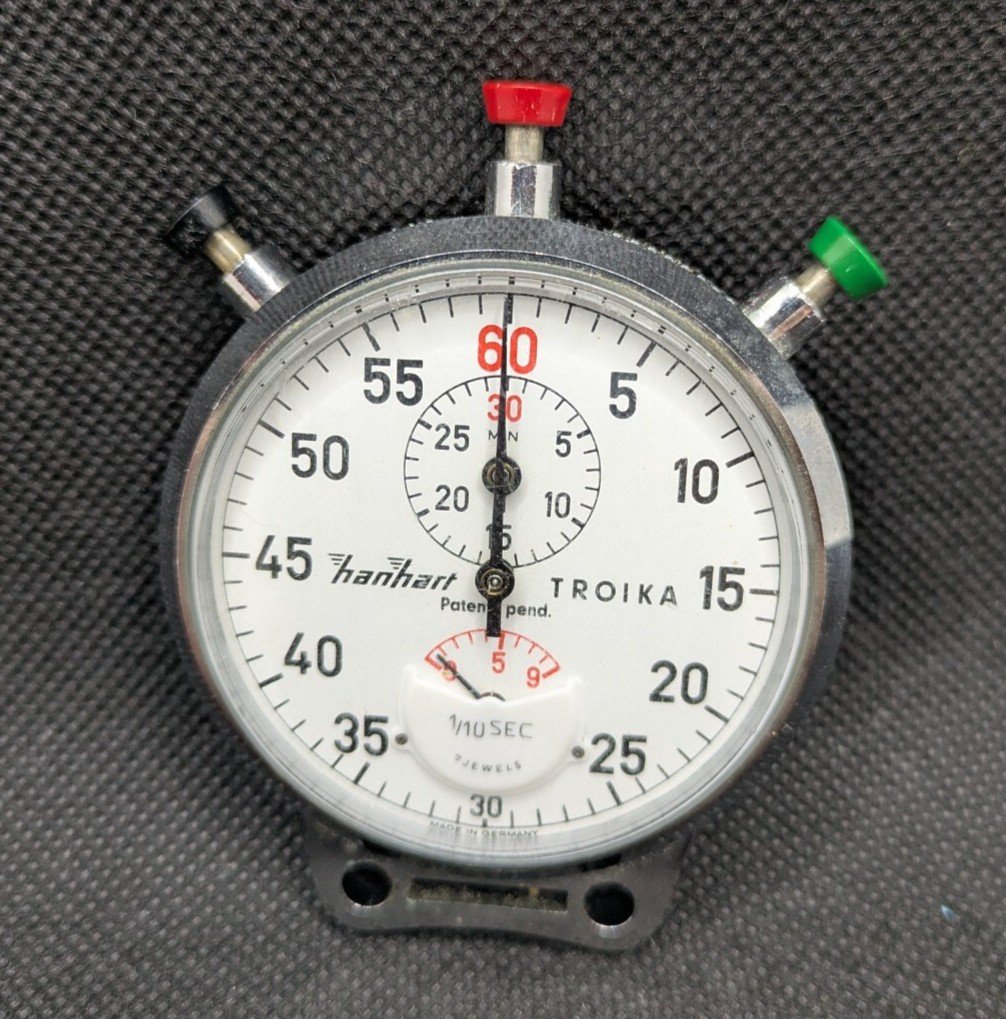 Hanhart Troika Monopusher Stopwatch - Shockproof Design