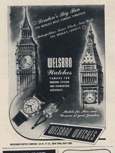 1943 Welsbro Chronograph Monopusher Watch Ad