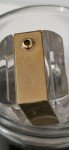 Welsbro Swiss Gold Lucite Cube Monopusher Watch