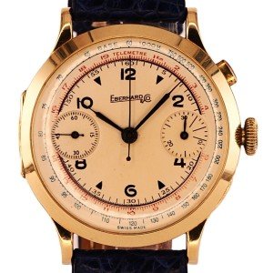 Eberhard Monopusher Vintage 18K Gold Chronograph
