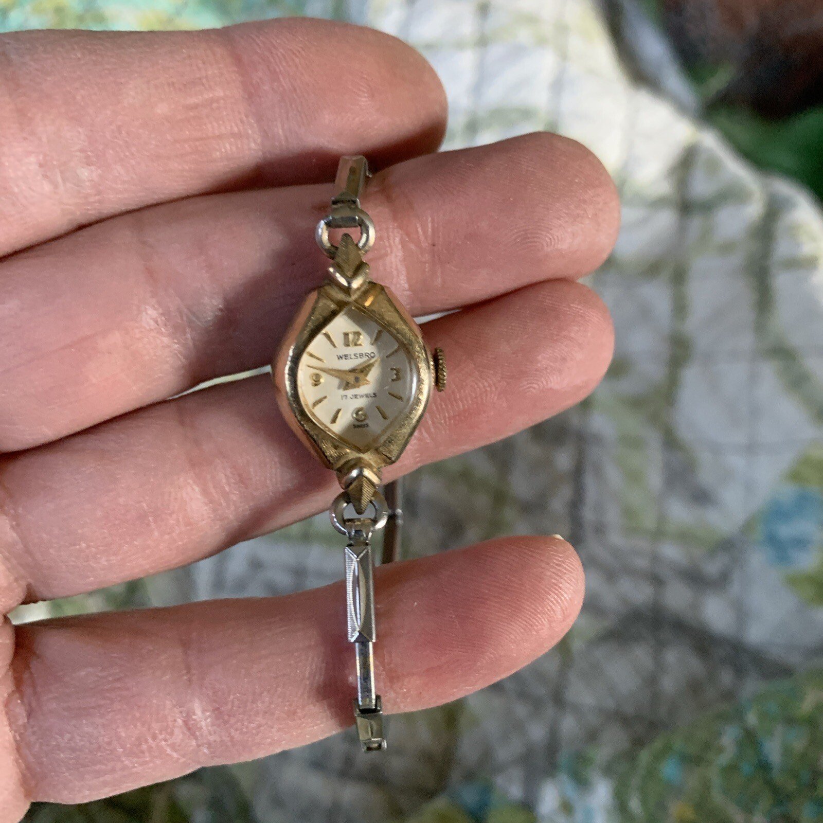 Welsbro Vintage 17 Jewels Ladies Monopusher Watch