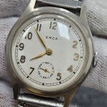 Vintage Emca Silver Tone Monopusher Chronograph Watch