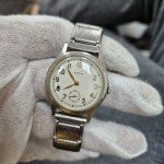 Vintage Emca Silver Tone Monopusher Chronograph Watch