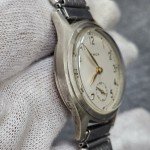 Vintage Emca Silver Tone Monopusher Chronograph Watch