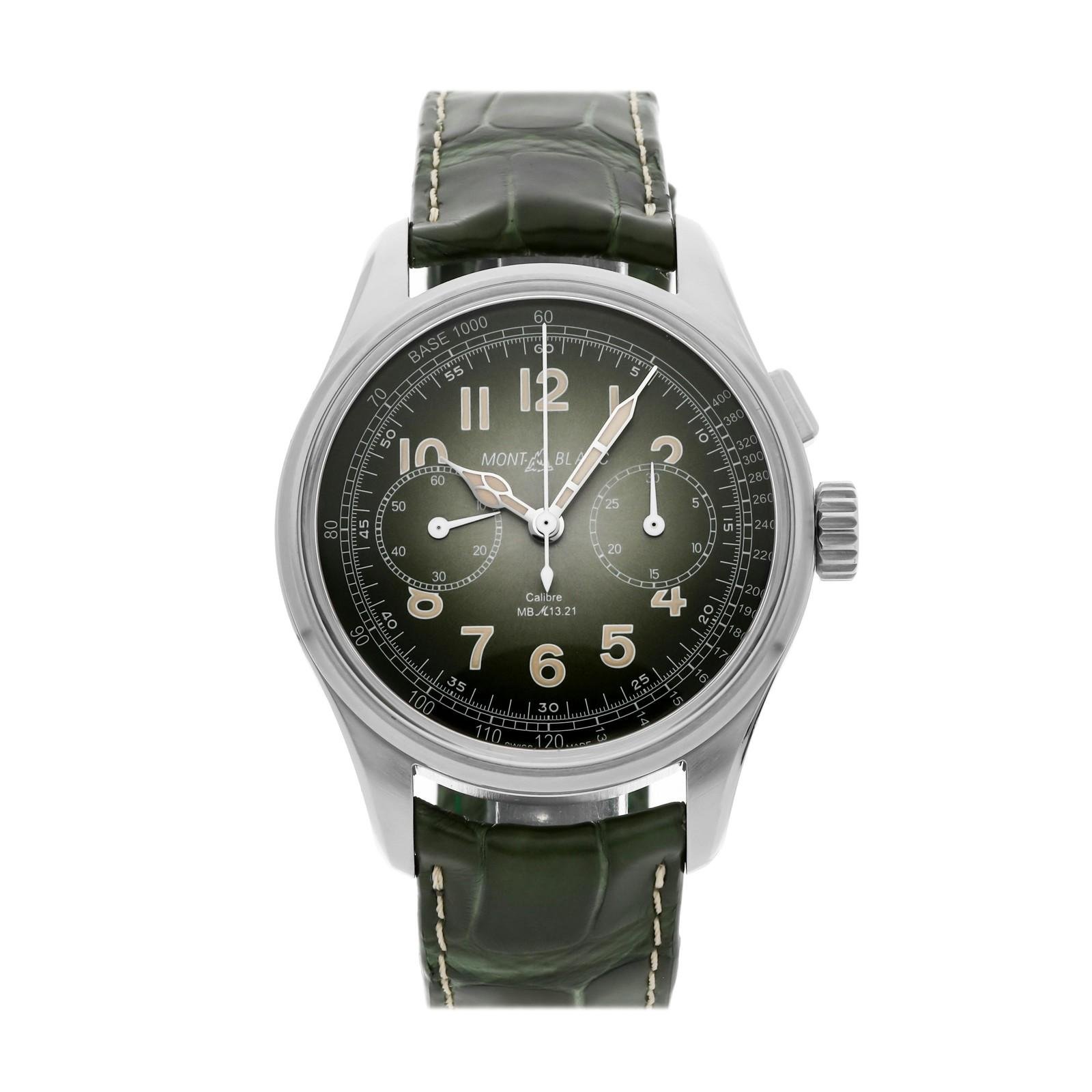 Montblanc 1858 Green Monopusher Chrono Watch 117834