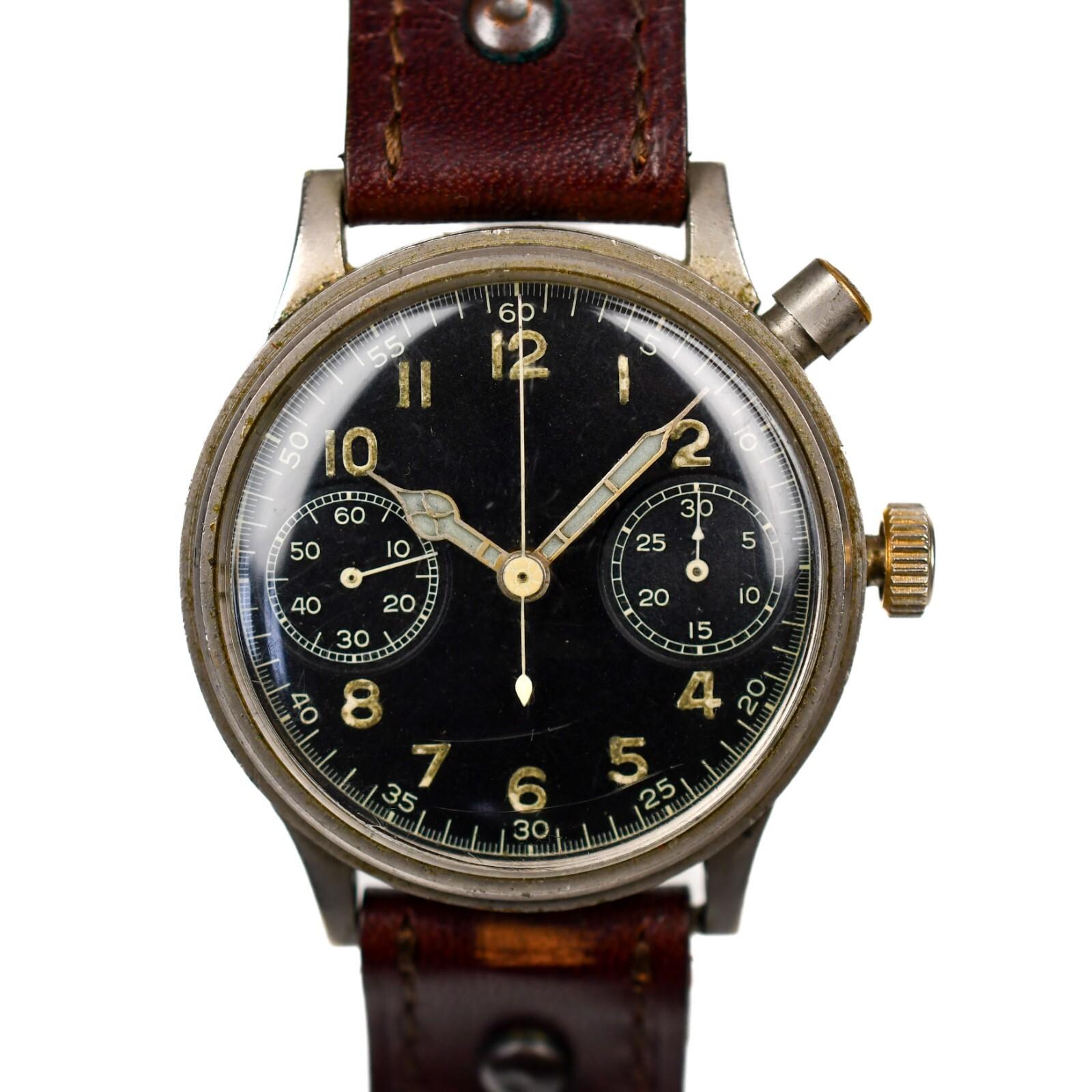 Hanhart WW2 Vintage Flyback Monopusher Chronograph 40mm