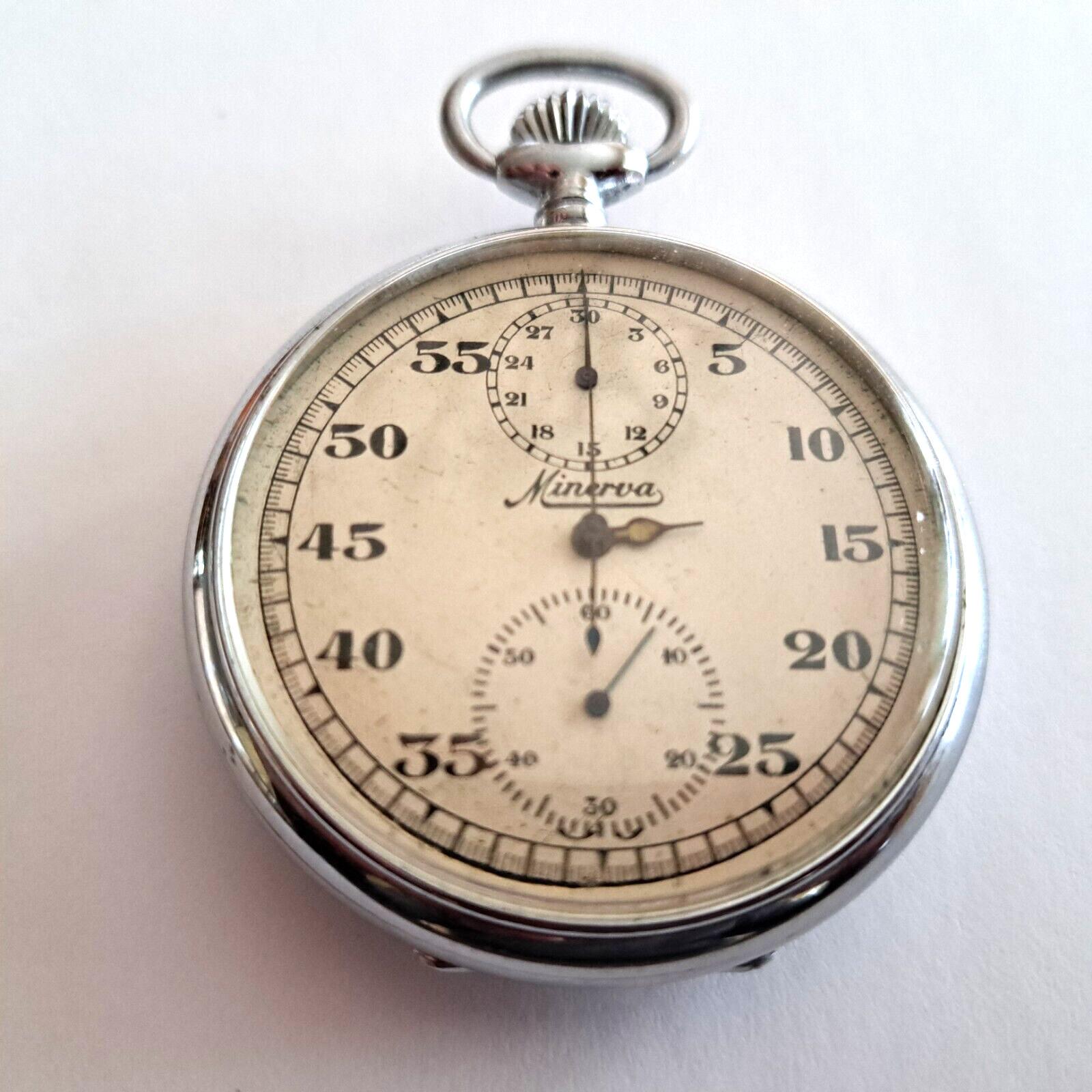 Minerva 9CH Military Chronograph Monopusher Watch