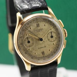 Universal Geneve Compur 18K YG Monopusher Watch