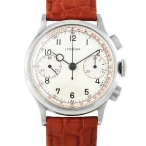 Lemania Vintage Silver Dial Chronograph Watch