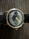 34mm Vintage Gold Monopusher Watch - Hunter Case