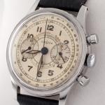 Lemania 15TL Monopusher Chronograph Watch with Leather Band
