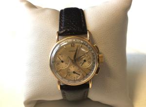 Lemania 14k Yellow Gold Monopusher Chronograph