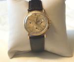 Lemania 14k Yellow Gold Monopusher Chronograph